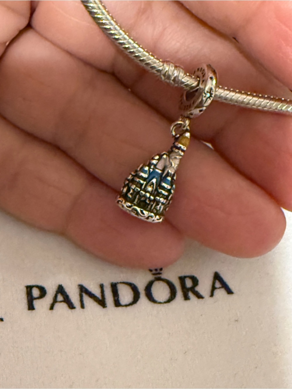 Pandora Silver Charm with Blue Accents